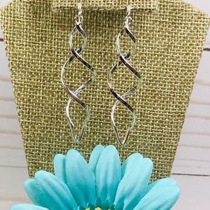 925 Sterling Silver Spiral Dangle Earrings